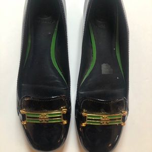 Tory Burch navy patent flats size 9